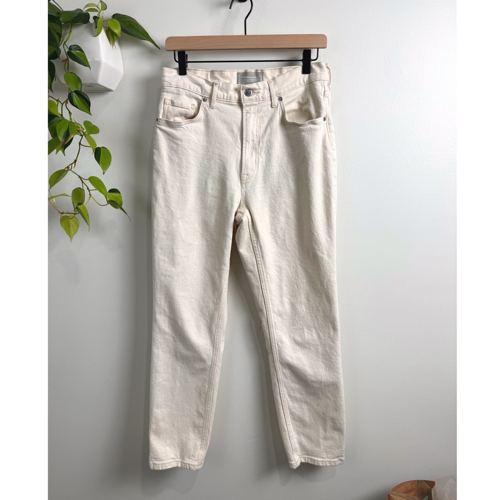 Everlane The Original Cheeky Jean Bone White Organic Cotton Straight Leg 28R